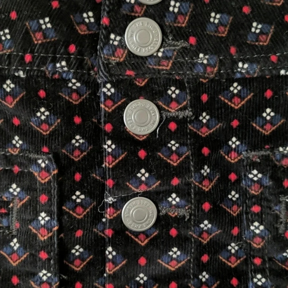 We The Free Joanie Print Corduroy Mini Skirt, Color Black/Multicolor Sz Multiple - Picture 7 of 10